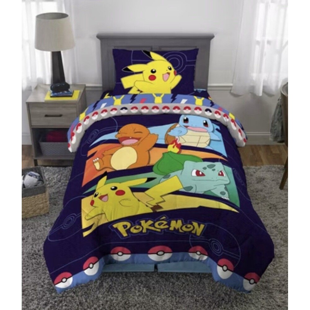 Twin Pokemon Groove Reversible Kids' Comforter Pikachu